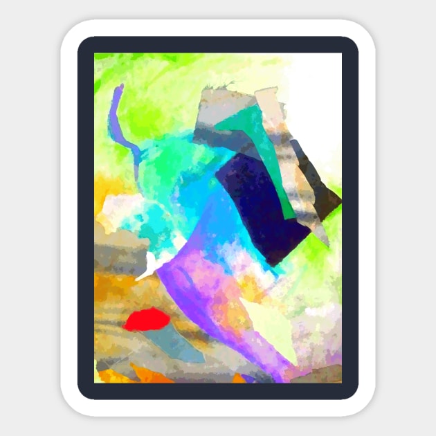 Vibrant Abstract Mixed Media Collage Painting Sticker by DonWillisJrArt